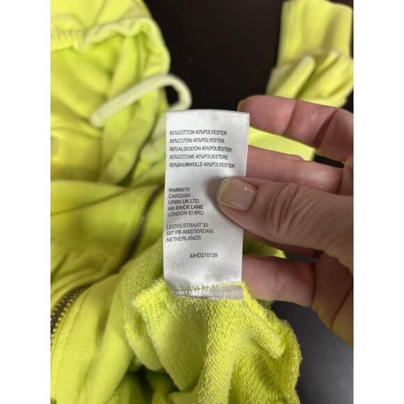 FP Movement Free People Full Zip Up Hoodie Fluorescent Neon Green Lime Small - Picture 8 of 10
